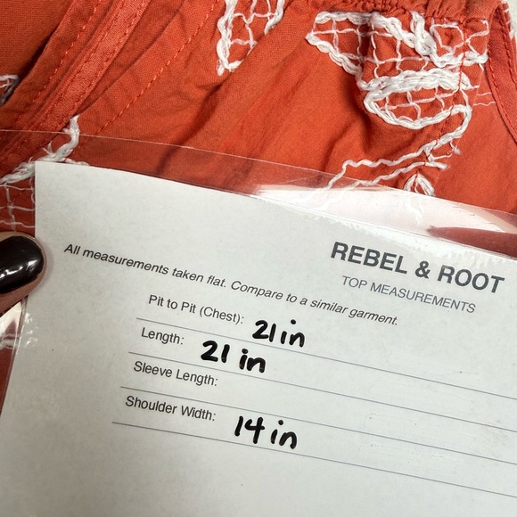 LOFT | Rust Toned Embroidered Sleeveless Cotton Top | Everyday Wear | Medium - Picture 6 of 9